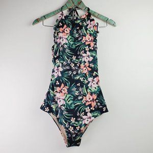 Vanilla Beach Tropical Floral Halter 1 PC Swimsuit